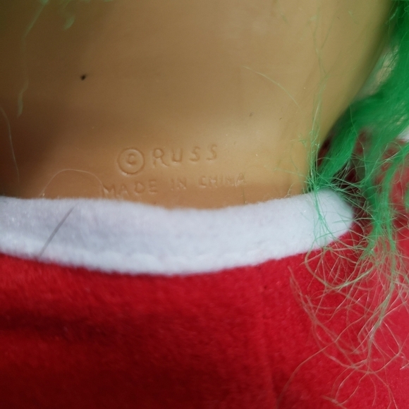 Russ Troll Doll Jangles Christmas Blue Eyes Green Hair 12 Inch - Picture 10 of 12